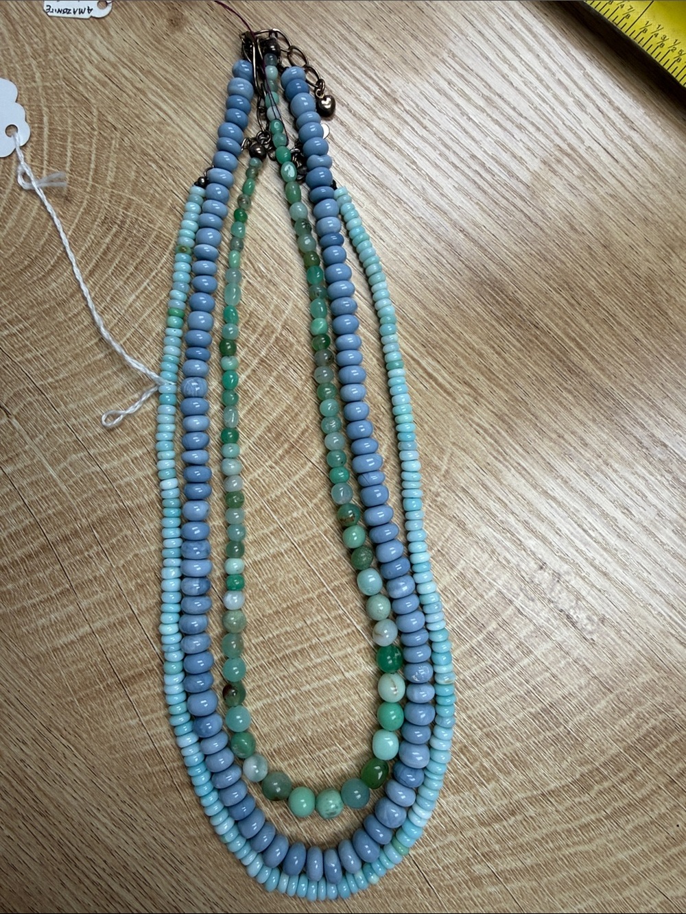 Blue & Green Beaded Necklaces (set of 3)